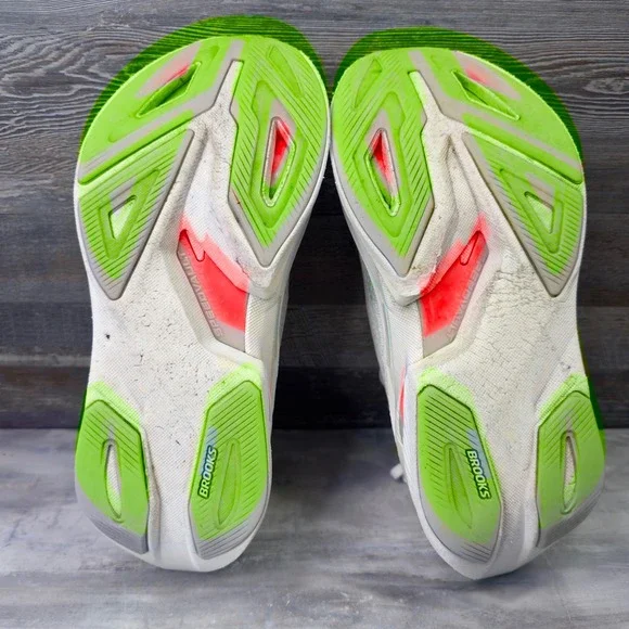 Brooks Hyperion Max Running Shoes Womens Size 7 White Neon Green 1204551B182 - Picture 8 of 9